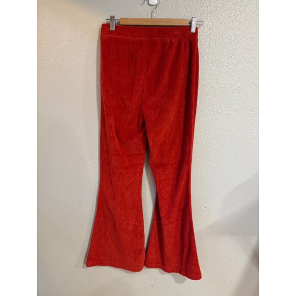 Aerie Women's Red Corduroy Flared Pants Size Small Party Holiday - Picture 5 of 6